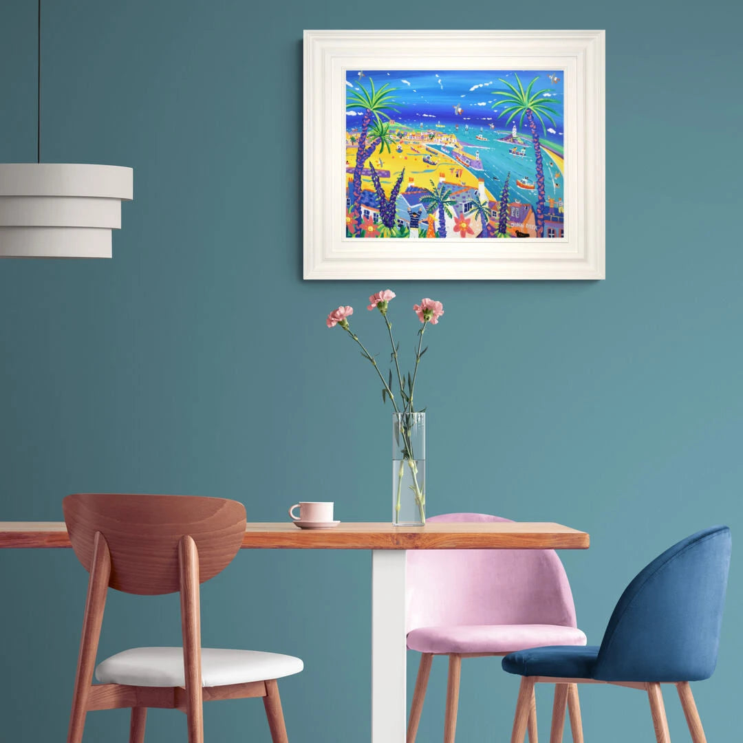 'Tropical View, St Ives', 18x24 inches acrylic on canvas. Cornwall Painting by Cornish Artist John Dyer. Cornwall Art Gallery John Dyer