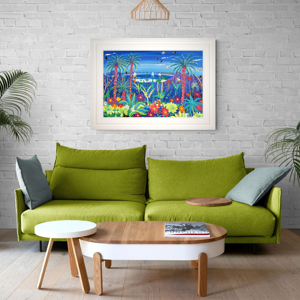 'Tropical Adventure, Tresco Abbey Gardens', 24x36 inches acrylic on board. Cornwall Art Gallery Painting by Cornish Artist John Dyer