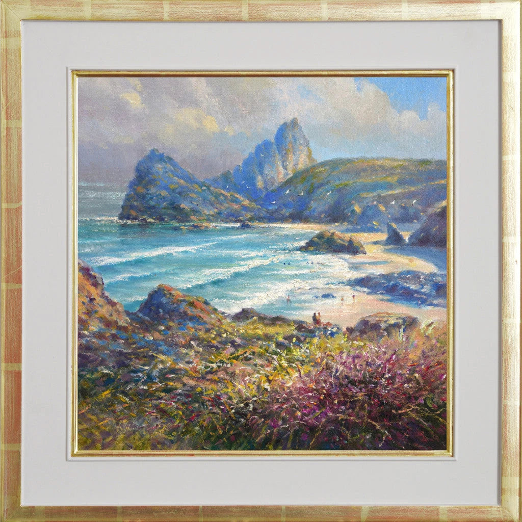 Ted Dyer painting. Soft Light, Kynance Cove. 14 x 14 inches oil on canvas. Ted Dyer