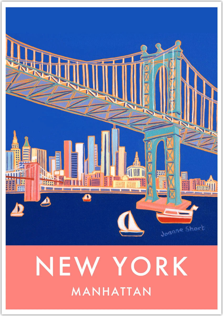 New York City Prints. Manhattan Bridge. Art Posters of New York by Joanne Short. Wall Art Gallery NY Joanne Short