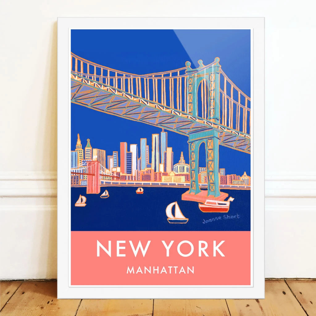 New York City Prints. Manhattan Bridge. Art Posters of New York by Joanne Short. Wall Art Gallery NY Joanne Short