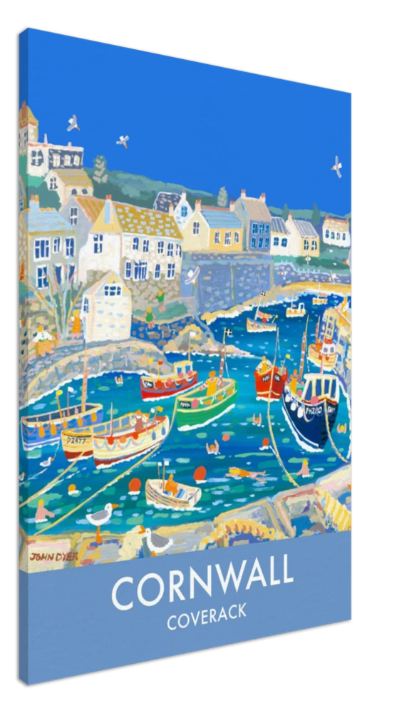 Canvas Art Print by John Dyer of Coverack Harbour, Cornwall from our Cornwall Art Gallery John Dyer