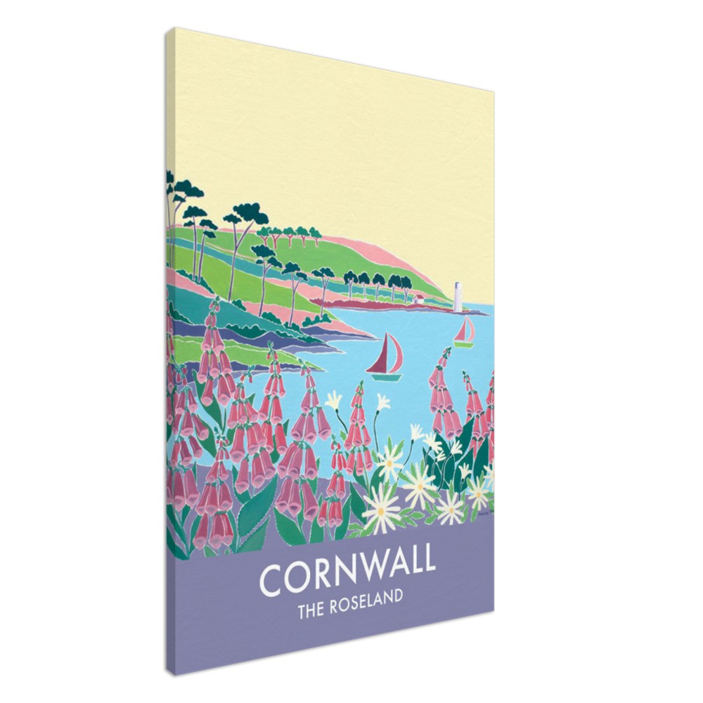 Canvas Art Print by Joanne Short of the Roseland Peninsula and St Anthony Lighthouse, Cornwall from our Cornwall Art Gallery