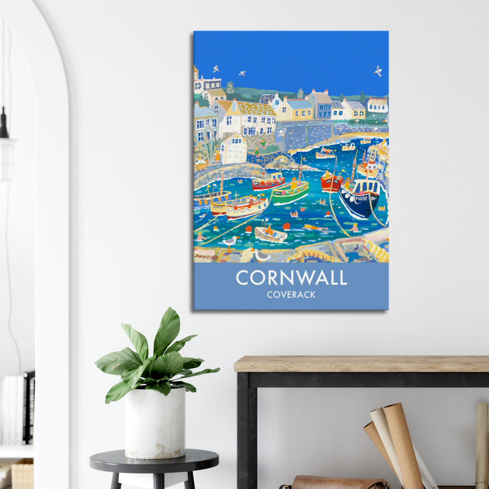 Canvas Art Print by John Dyer of Coverack Harbour, Cornwall from our Cornwall Art Gallery