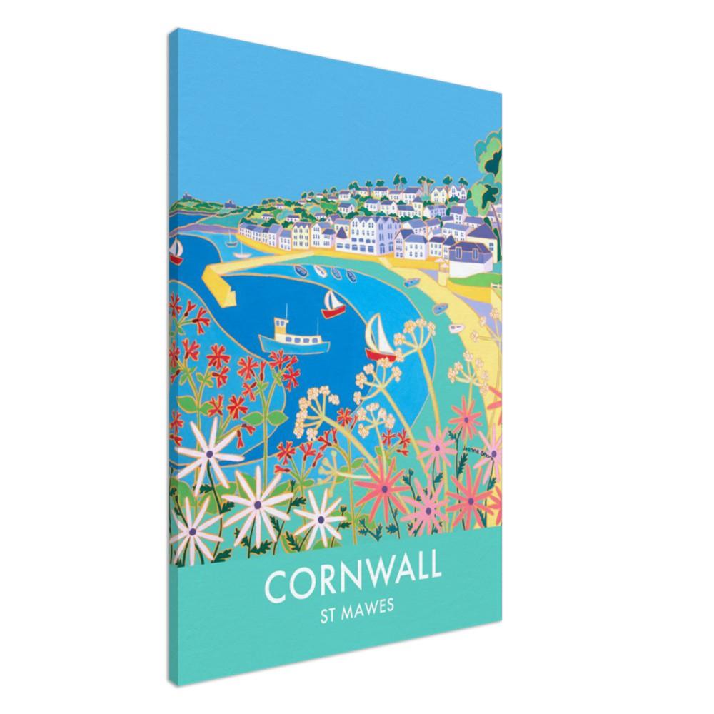 Canvas Art Print by Joanne Short of St Mawes Harbour and Beach, Cornwall from our Cornwall Art Gallery Joanne Short