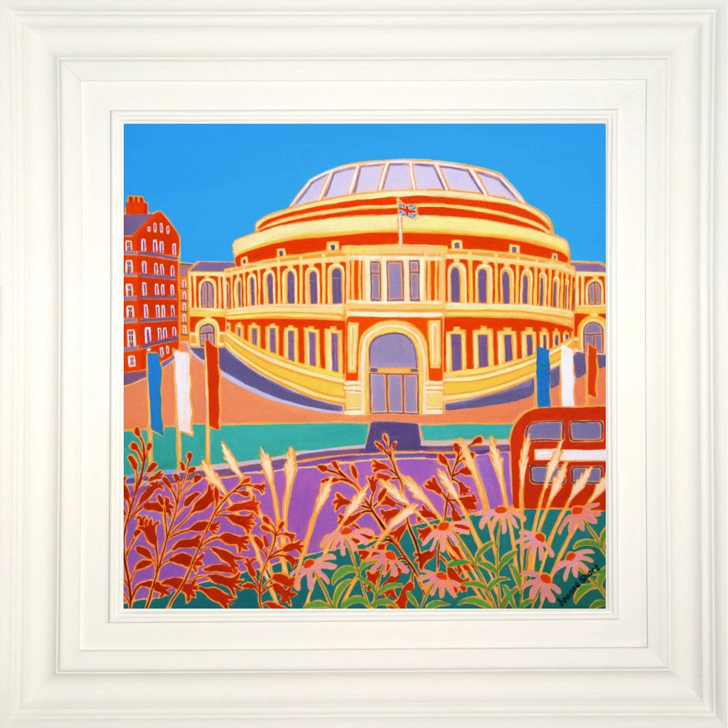 Original Painting by Joanne Short. Flowers and Flags, The Royal Albert Hall, London. 18 x 18 inches oil on canvas Joanne Short