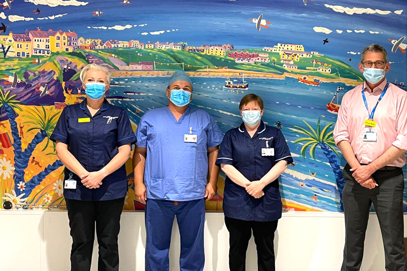 John Dyer art now uplifting patients as they arrive for surgery & instilling calm at King's College Hospital in London