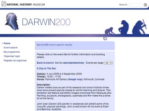 Natural History Museum web site list  John Dyer exhibition John Dyer Gallery