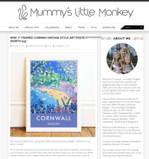 Leading Blog - Mummy's little Monkey features our vintage Style Art Posters John Dyer Gallery