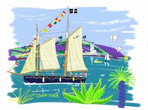 John Dyer draws the 'Spirit of Falmouth' John Dyer Gallery