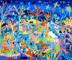 John Dyer's painting of Newquay Zoo is the feature work in Connections Exhibition at Falmouth Art Gallery
