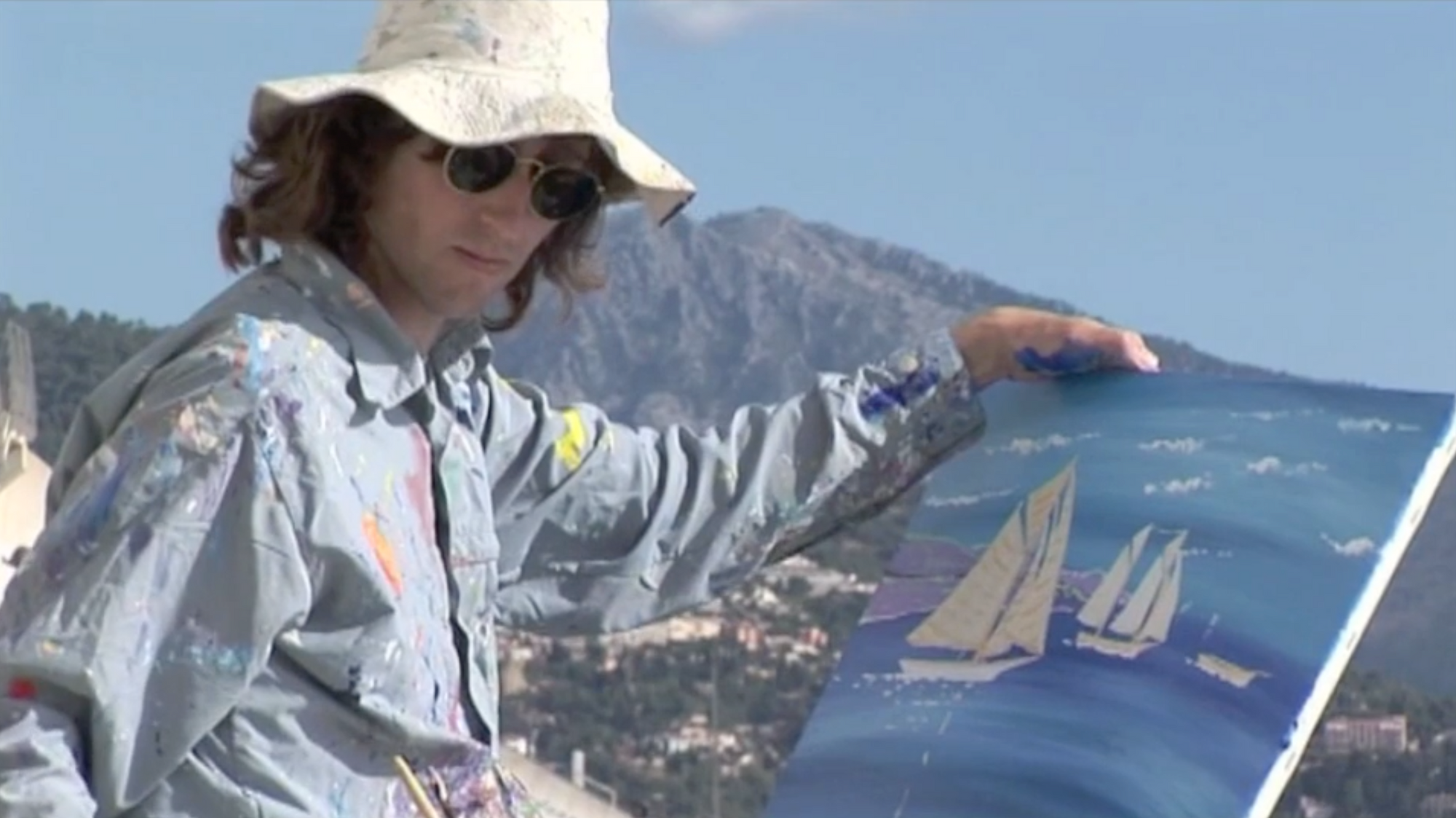 Artist John Dyer painting in Monaco for the official Visit Monaco promotional video in 2010