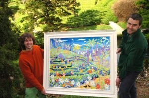 The National Trust purchase John Dyer painting of the maze at Glendurgan Garden in Cornwall John Dyer Gallery