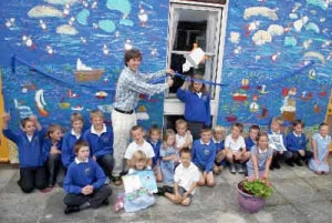 John Dyer opens Mural at Porthleven School John Dyer Gallery
