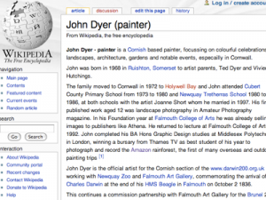 Wikipedia entry added for Artist John Dyer