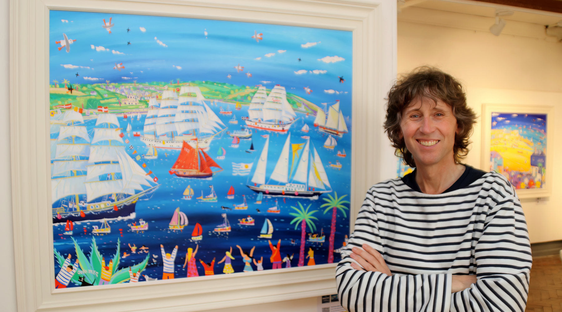 Artist John Dyer - the artist in residence for Falmouth Tall Ships 2023