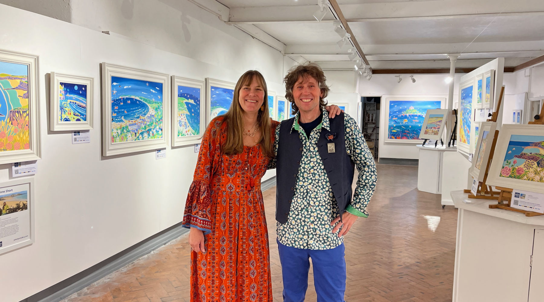 Joanne Short and John Dyer at the Crypt Gallery, St Ives society of Artists in Cornwall