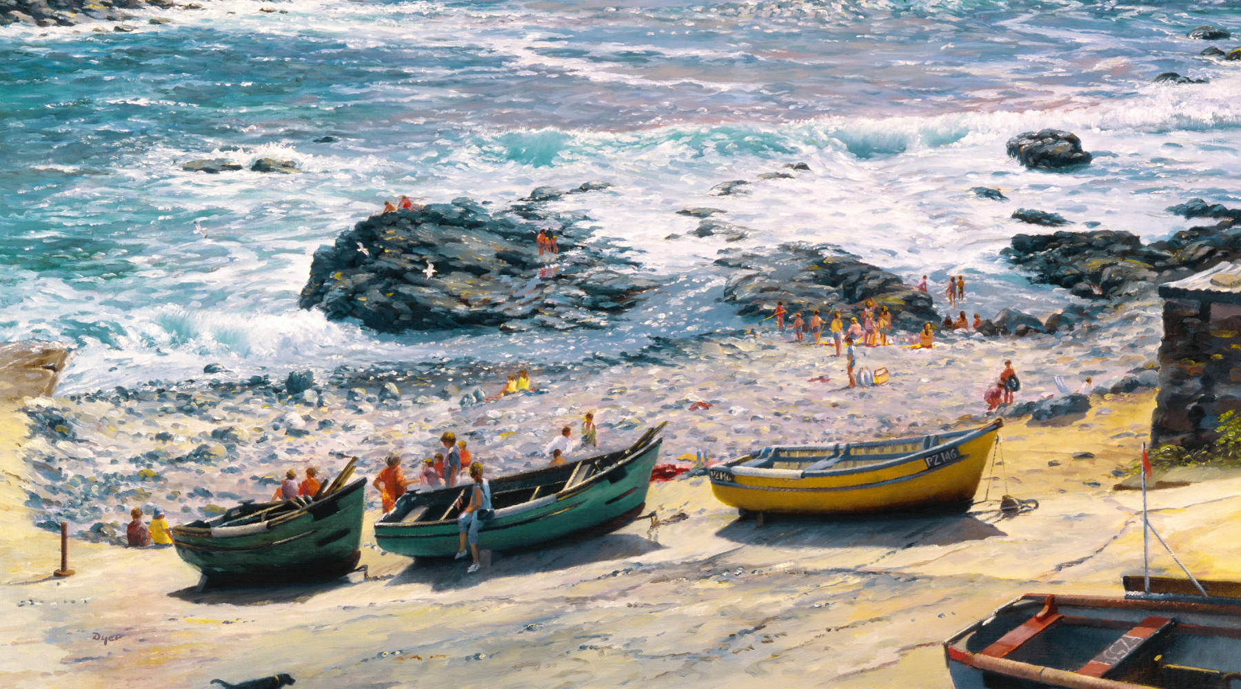 Ted Dyer open edition print of Priests Cove at Cape Cornwall