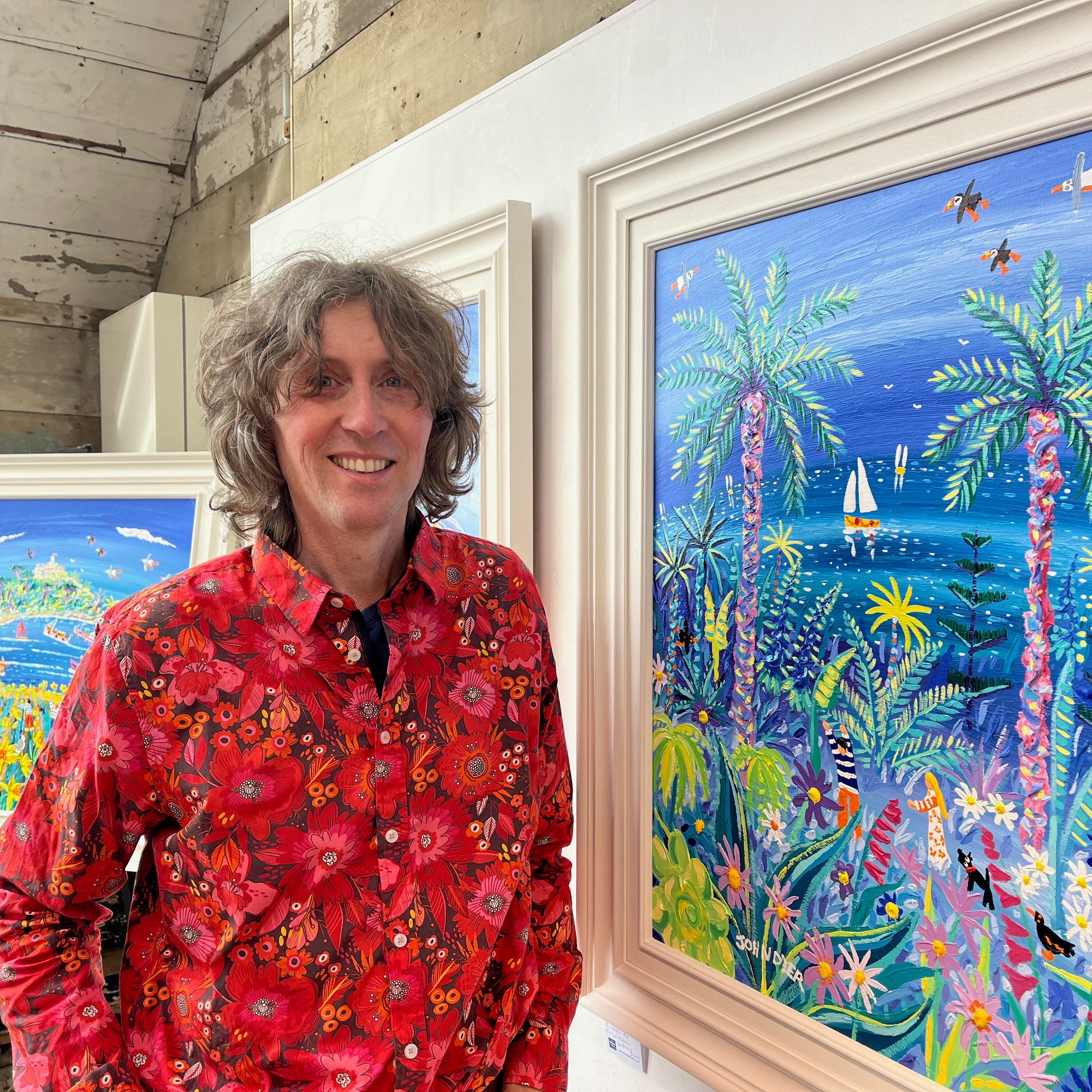 Cornish artist John Dyer pictured in the Porthmeor studios St Ives in Cornwall