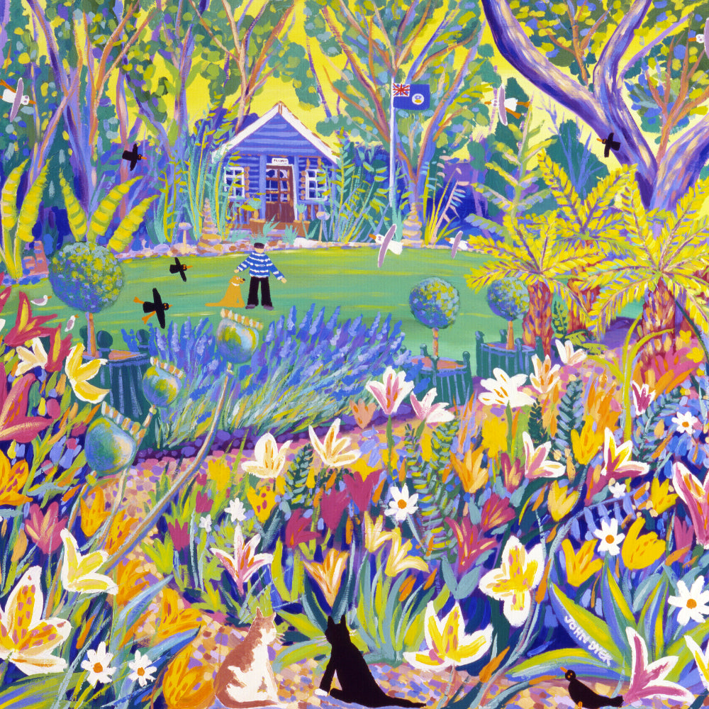 John Dyer painting of Alan Titchmarh's Garden Barleywood - BBC Gardeners' World