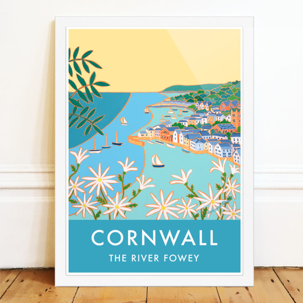 Joanme Short art poster of the river fowey in Cornwall