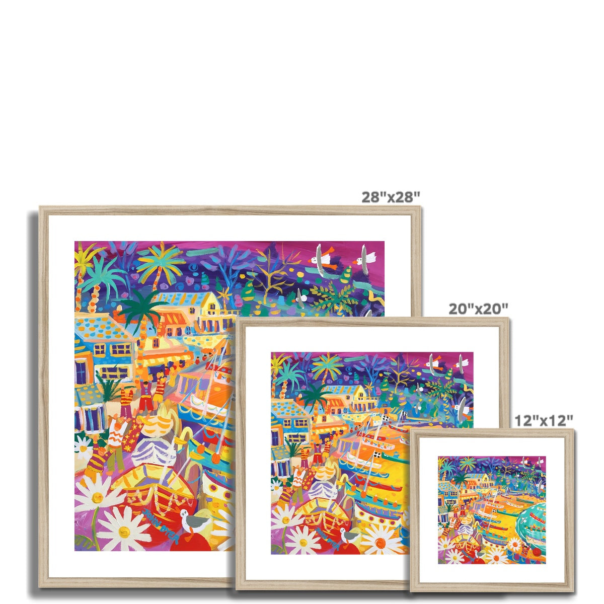 John Dyer Framed Open Edition Cornish Art Print. 'Tropical Colours Helford Passage, Cornwall'.