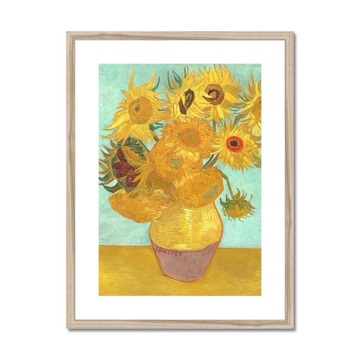 Vincent Van Gogh Framed Open Edition Fine Art Print. &#39;Sunflowers&#39;. Garden Flowers. Art Gallery Historic Art