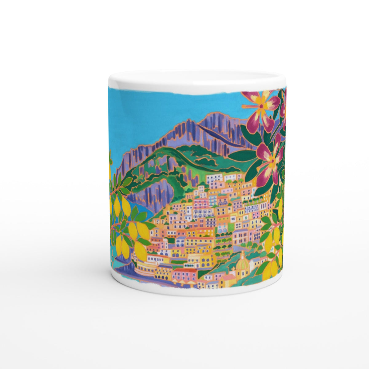 Joanne Short Ceramic Art Mug. Positano Lemons, Amalfi Coast, Italy