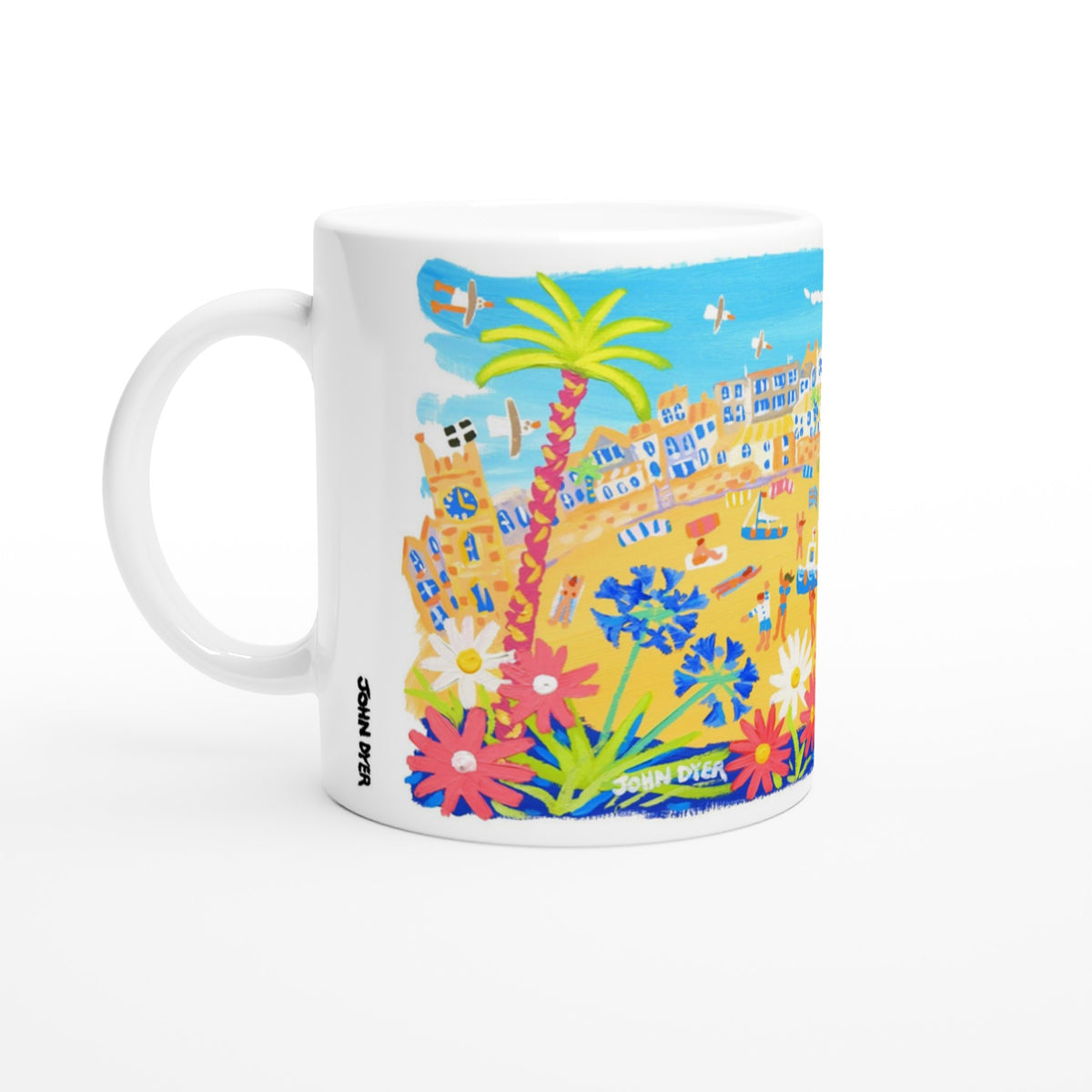 John Dyer Ceramic Cornish Art Mug. Summertime Days, St Ives