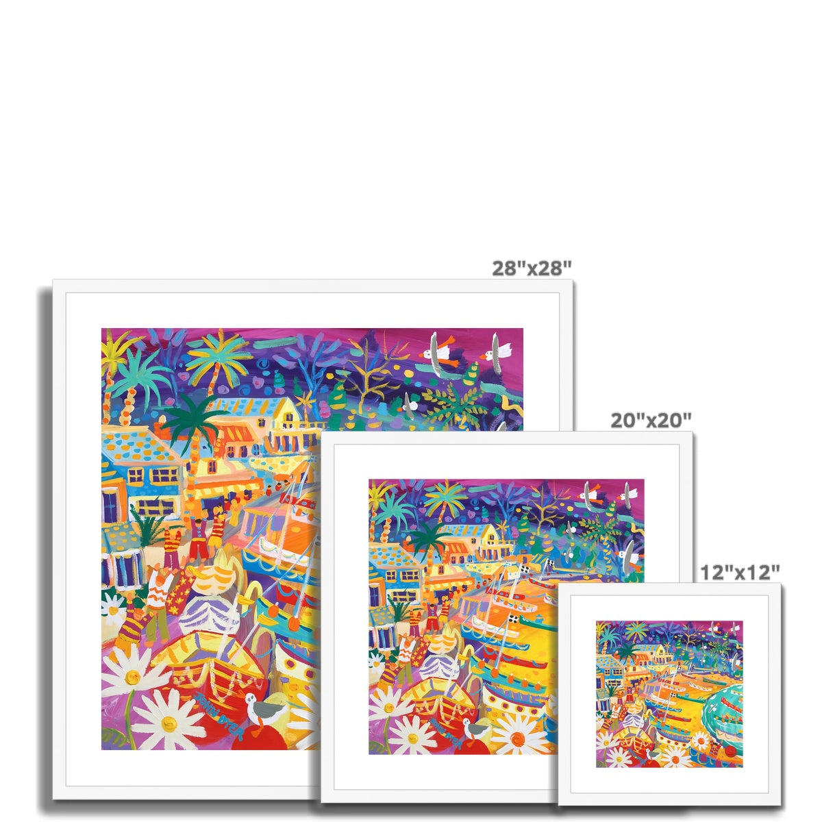 John Dyer Framed Open Edition Cornish Art Print. 'Tropical Colours Helford Passage, Cornwall'.