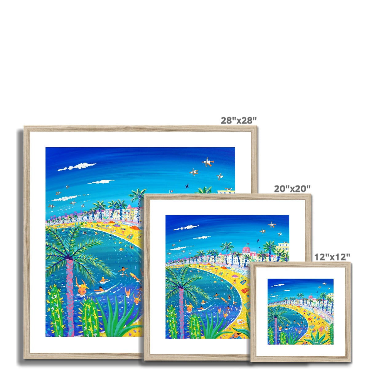 John Dyer Framed Open Edition French Art Print. 'Sexy Curves, Nice, France'. Hotel Negresco, Promenade des Anglais