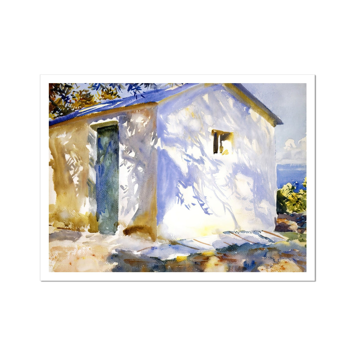 Corfu, Lights and Shadows by John Singer Sargent (1909). Greece Artwork Open Edition Art Print. Greek Art Gallery Historic Art Print