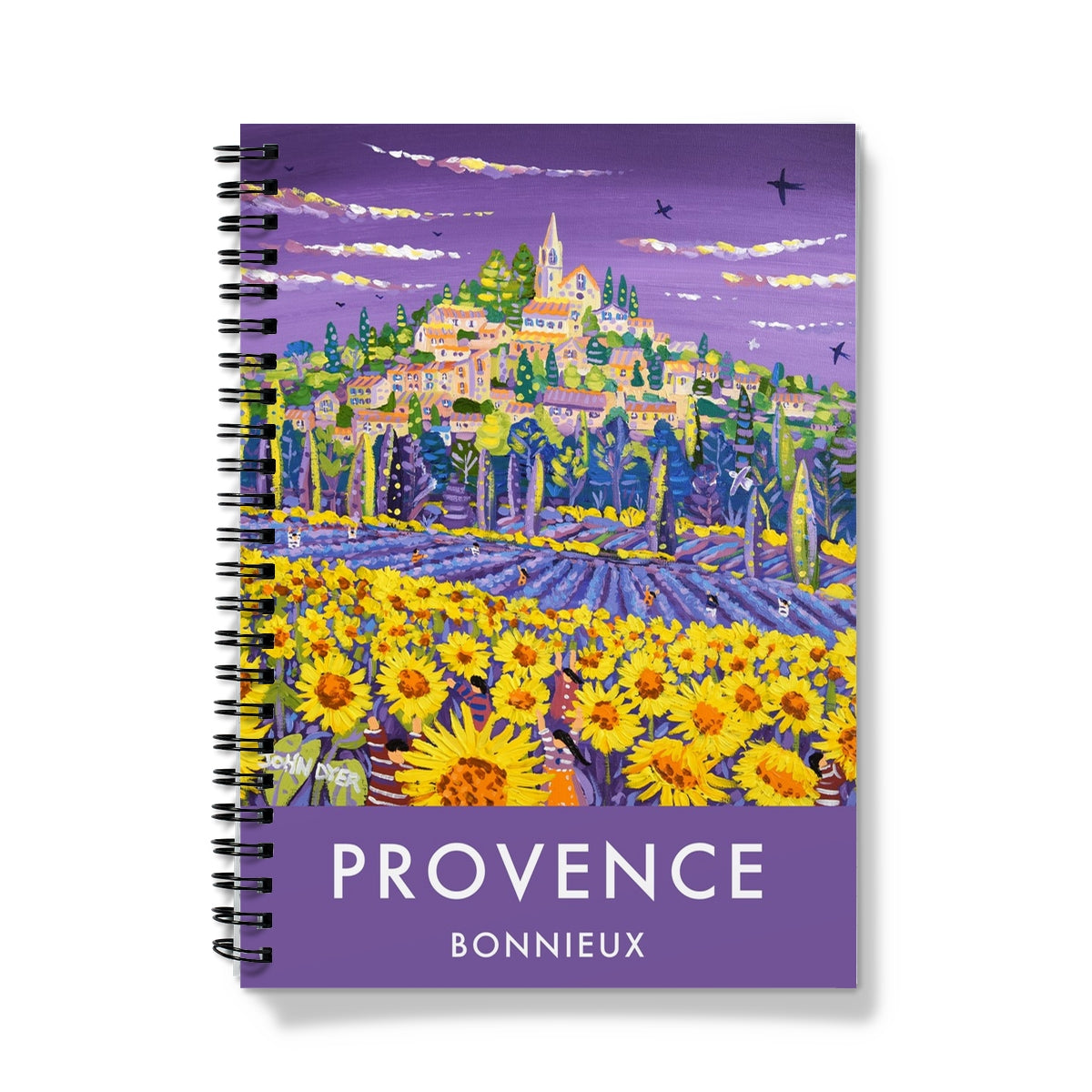 Sunflowers and Lavender at Bonnieux, Provence, France. Contemporary Art Notebook by John Dyer