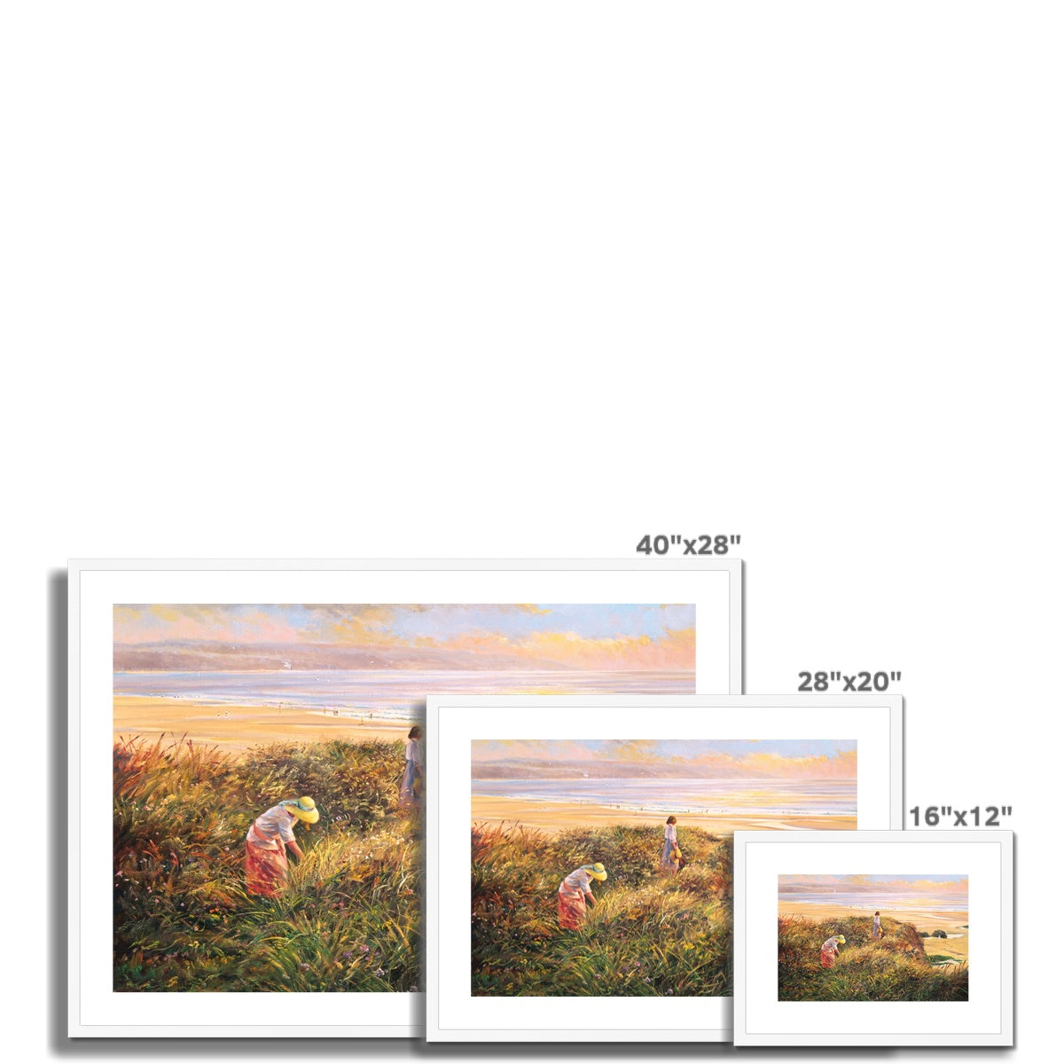 'Evening on the Cliffs' by Ted Dyer. Framed Open Edition Coastal Cornish Fine Art Print.