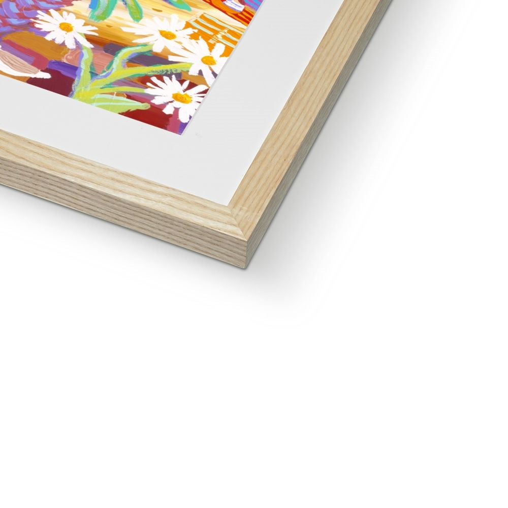 John Dyer Framed Open Edition Cornish Art Print. 'Excitement under the Stars, Mounts Bay Eclipse, Cornwall'.