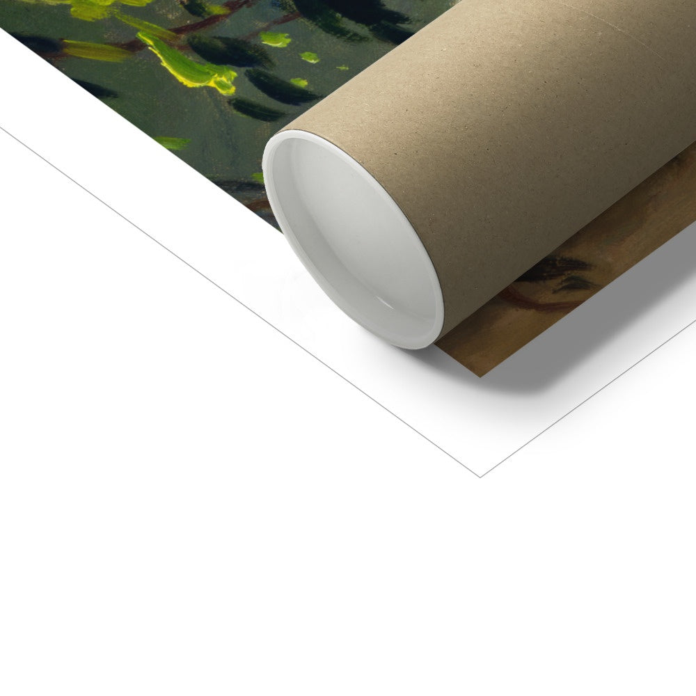 Ted Dyer Fine Art Print. Open Edition Cornish Art Print. 'The Red Sail, Helford'. Cornwall Art Gallery