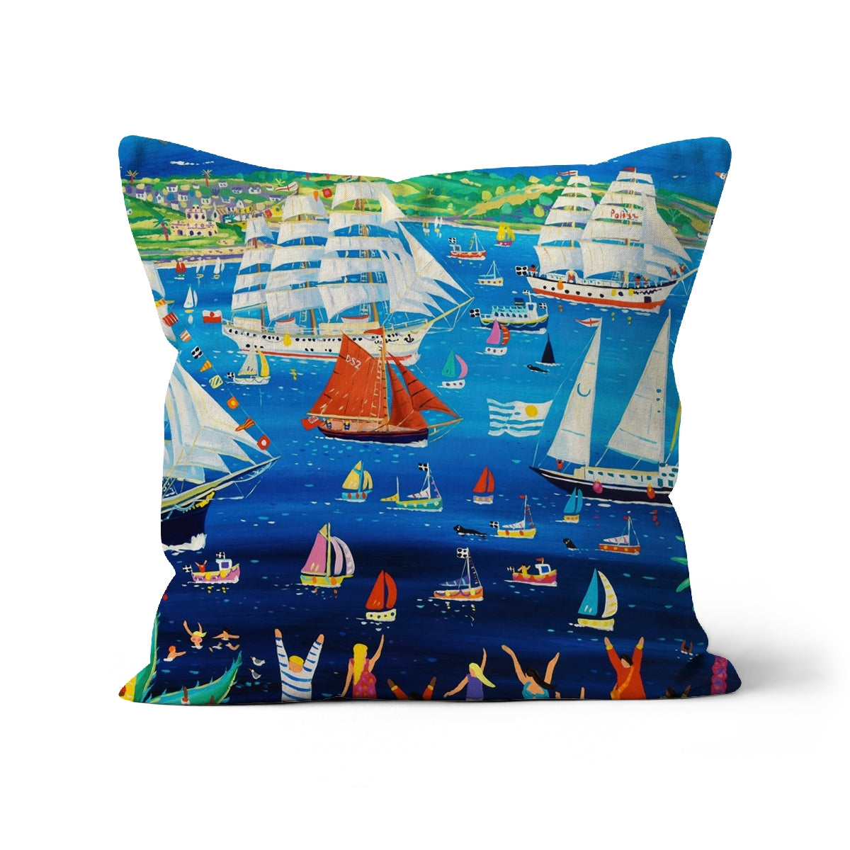 Tall Ships, Falmouth, Cornwall Art Cushion by John Dyer