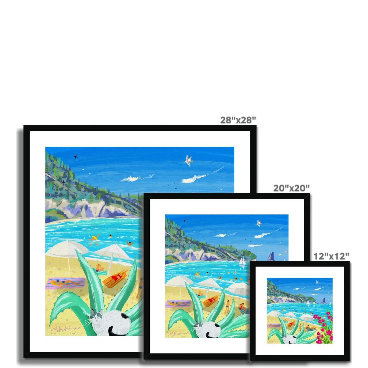 John Dyer Greece Artwork. Framed Open Edition Art Print. &#39;Beachside Bliss in Corfu, Greece&#39;. Greek Art Gallery