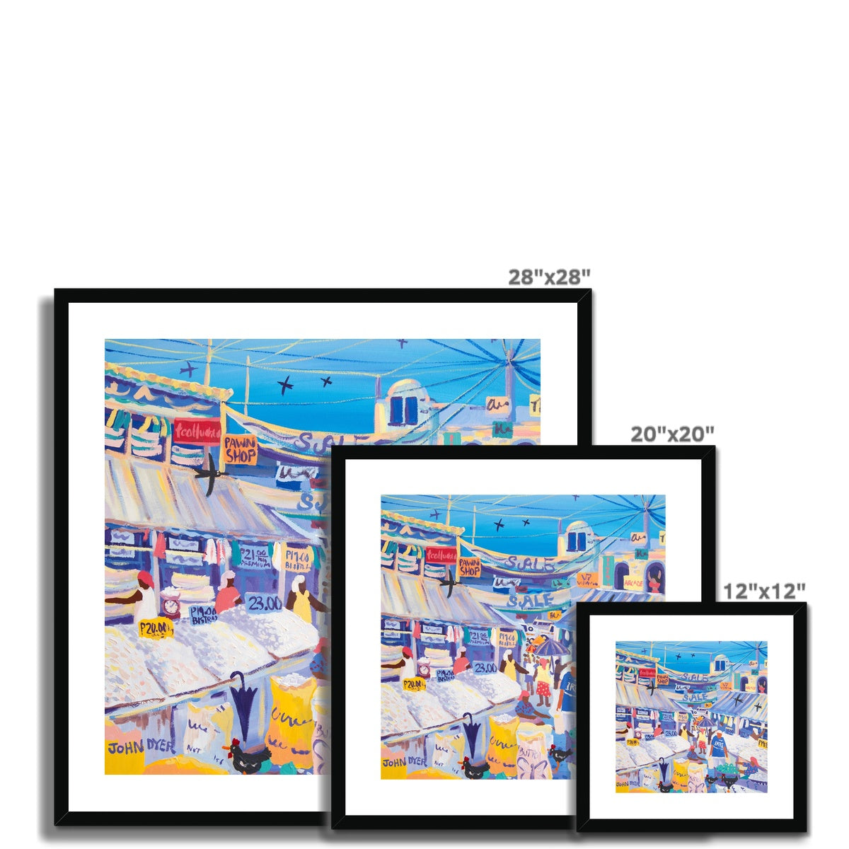 John Dyer Framed Open Edition Art Print. 'The Rice Market, Los Baños, the Philippines'