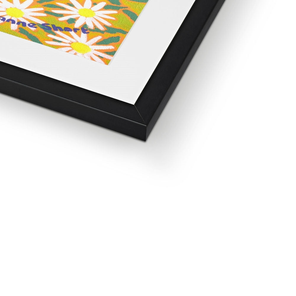 Joanne Short Framed Open Edition Cornish Art Print. 'Wildflowers on the Cliffs, Mullion'.