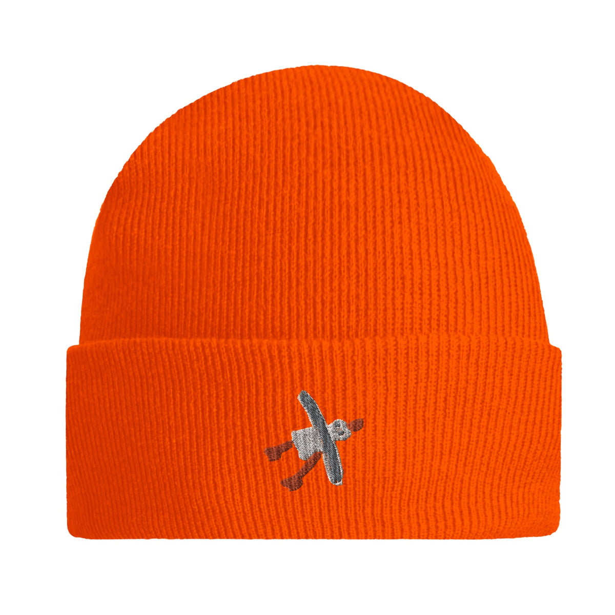 Original Beechfield Cuffed Beanie with John Dyer Embroidered Cornish Seagull - orange