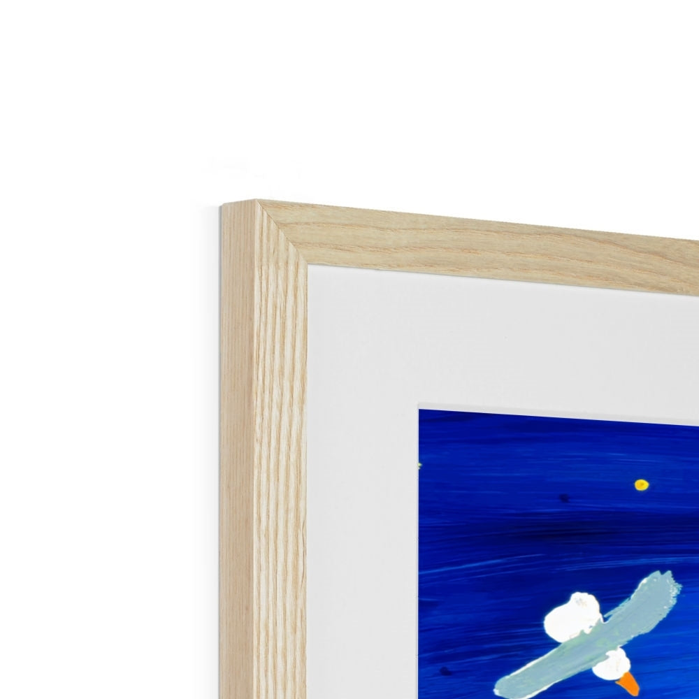 John Dyer Framed Open Edition Cornish Art Print. 'Sailing Beneath the Comet, Falmouth, Cornwall'.