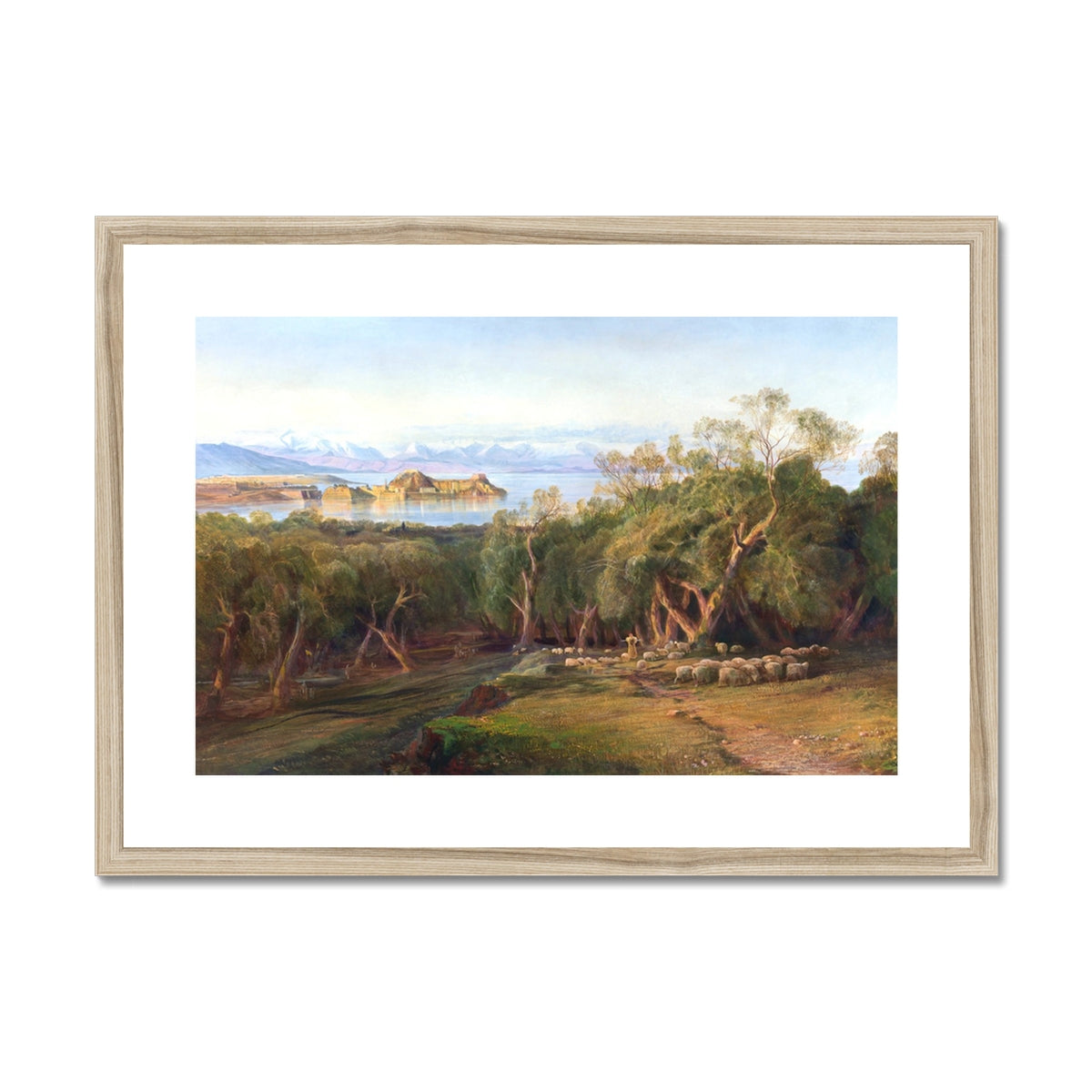 Corfu from Ascension, Corfu by Edward Lear. Greece Artwork Open Edition Art Print. Greek Art Gallery Historic Art Print