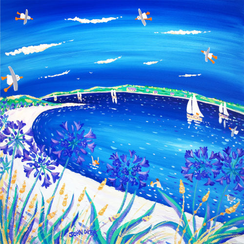 Signed print of the Pentle Bay beach on Tresco, Isles of Scilly by John Dyer