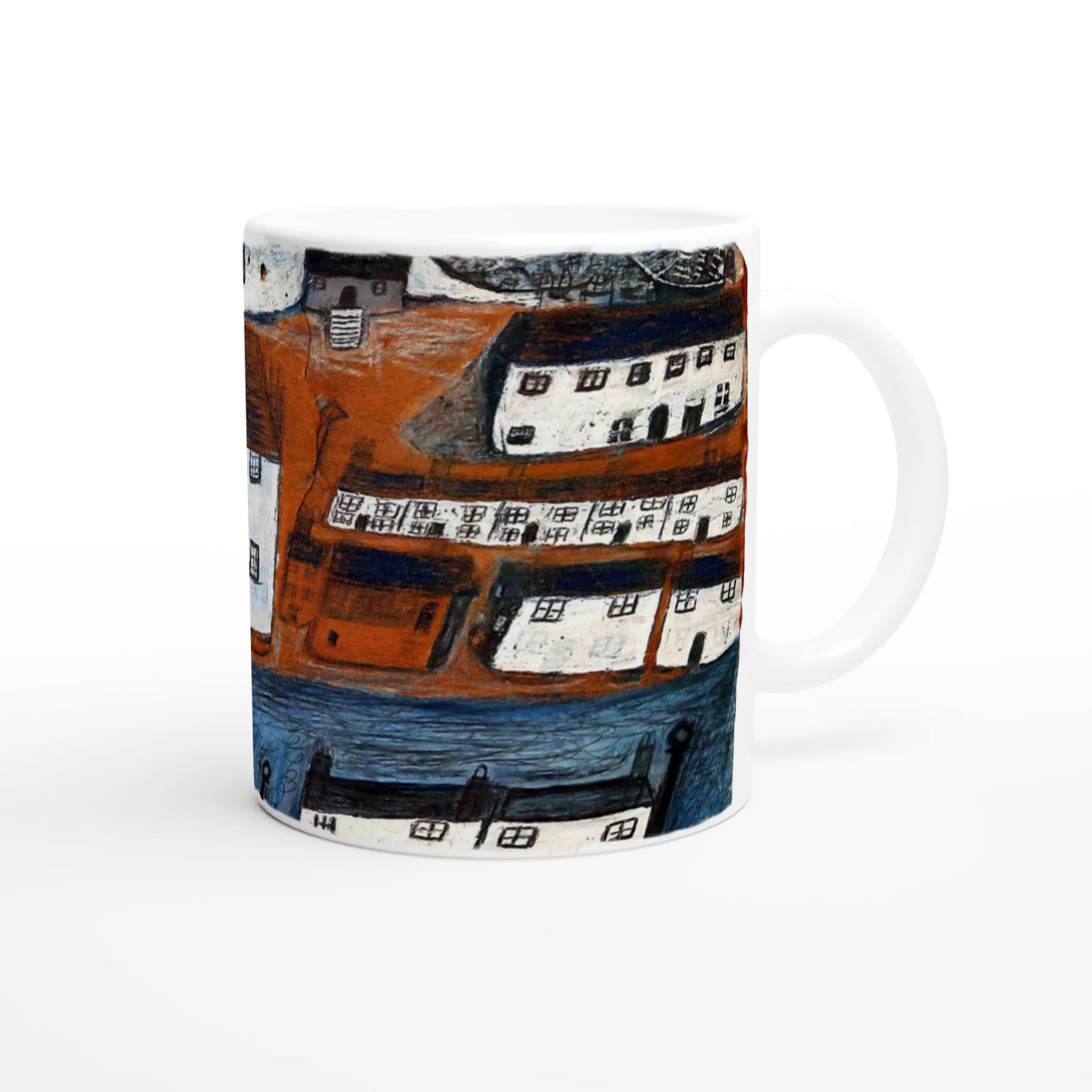 Alfred Wallis Ceramic Cornish Historical Art Masterpiece Art Mug. Paintings on Mugs Range. 'St Ives'