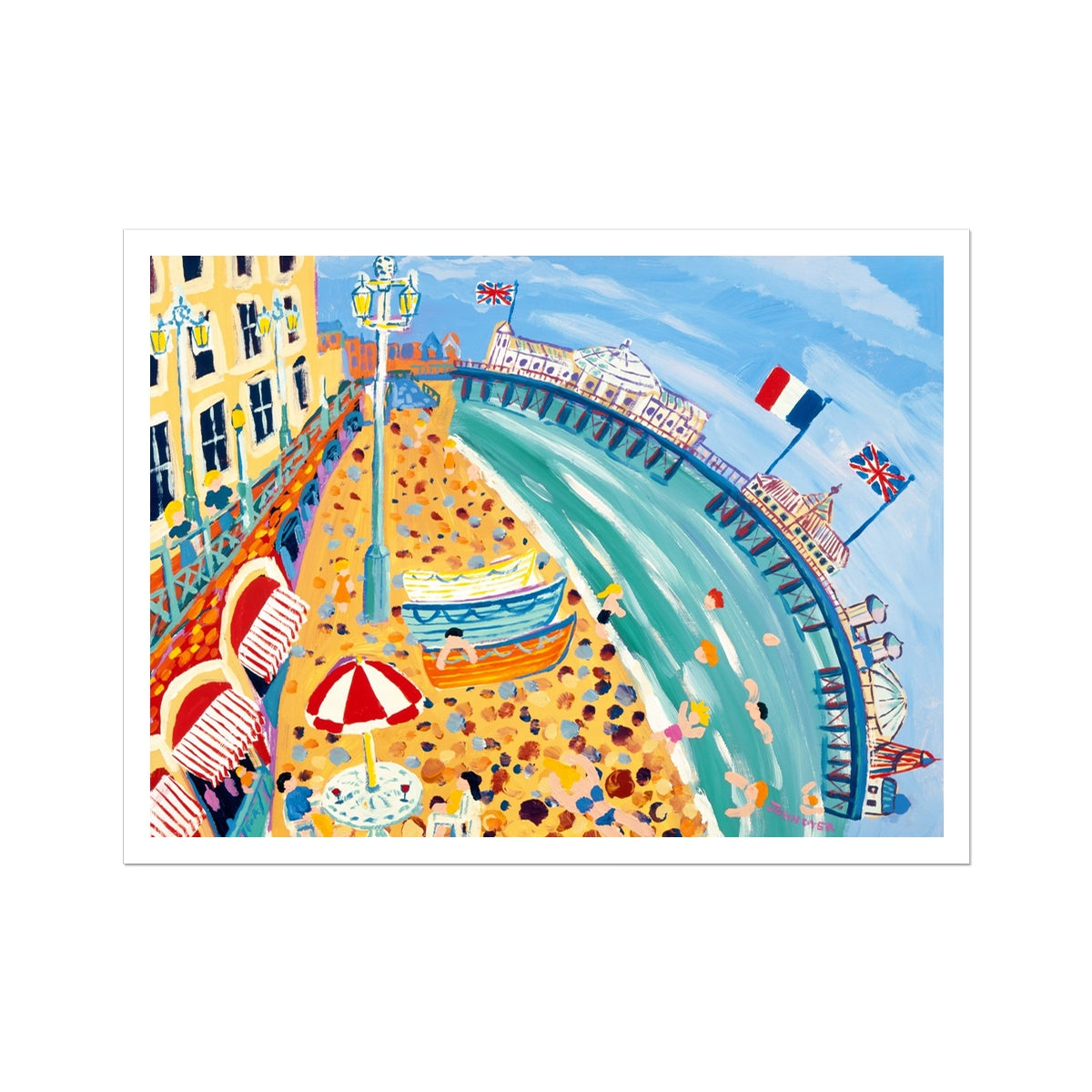 John Dyer Open Edition Seaside Art Print. 'Flags on the Palace Pier, Brighton'