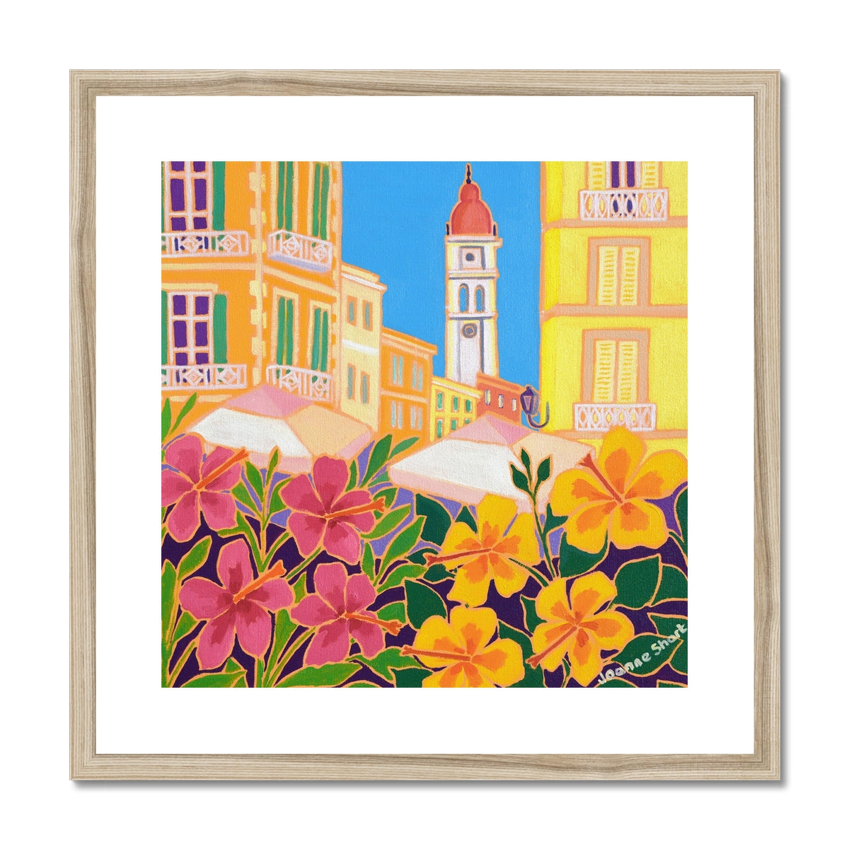 Joanne Short Greece Artwork. Framed Open Edition Art Print. &#39;Warm Colours, Saint Spyridon, Corfu Town Greece&#39; Greek Art Gallery