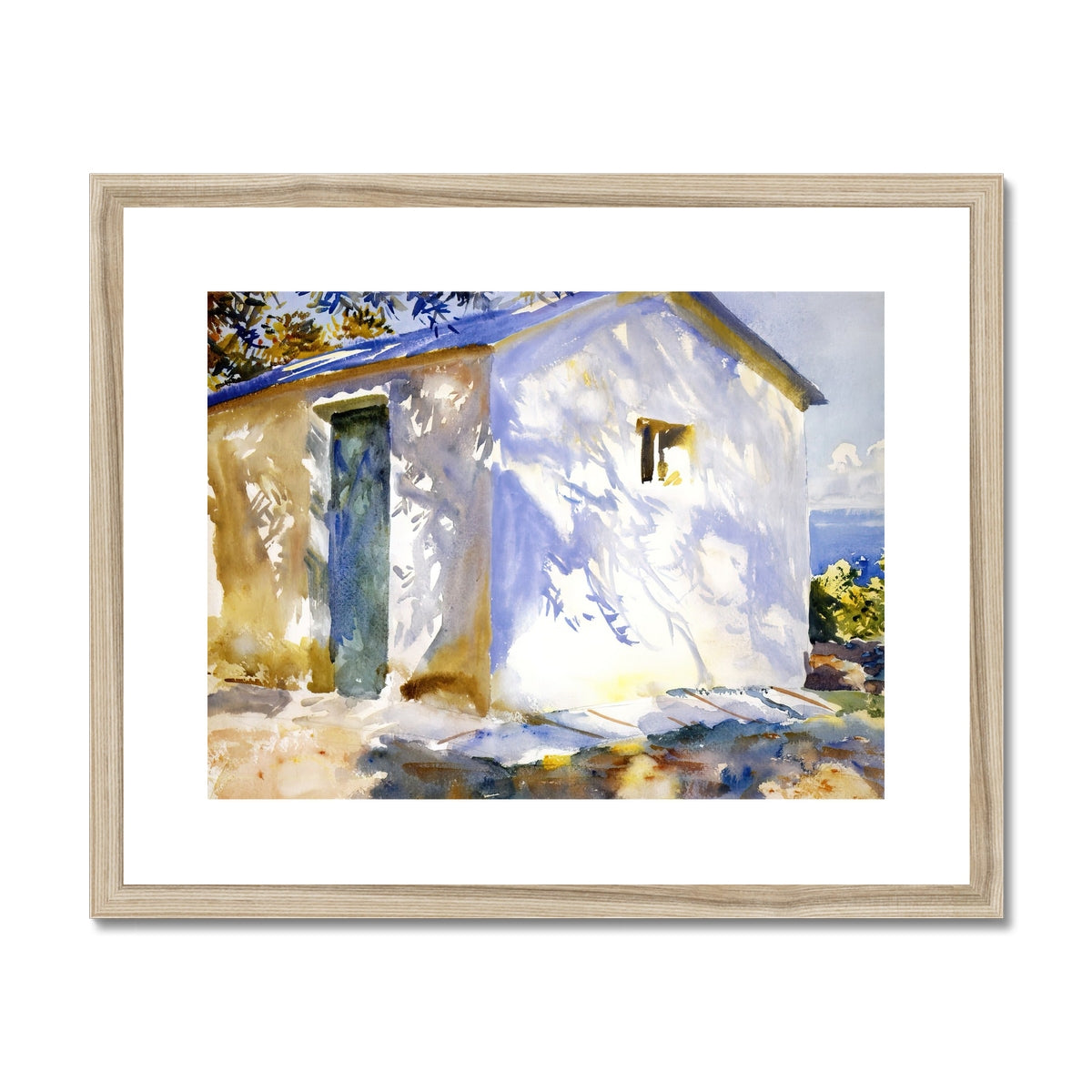 Corfu, Lights and Shadows by John Singer Sargent (1909). Greece Artwork Framed Open Edition Art Print. Greek Art Gallery Historic Art Print