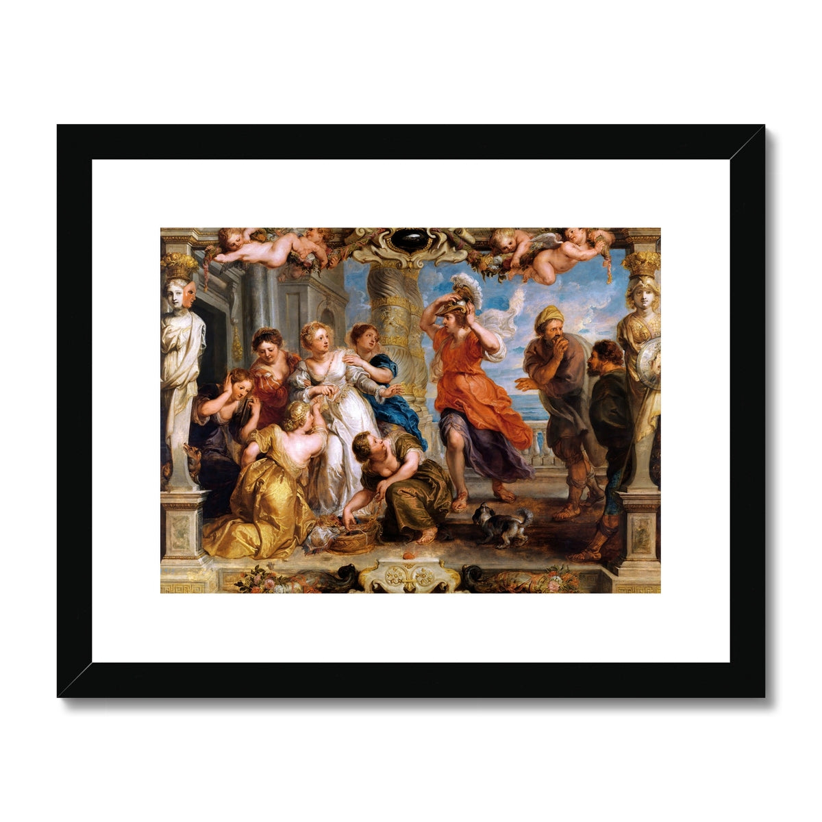 Peter Paul Rubens Greece Artwork. Framed Open Edition Art Print. &#39;Achilles Discovered by Ulysses among the Daughters of Lycomedes&#39; (1630-1635). Greek Art Gallery