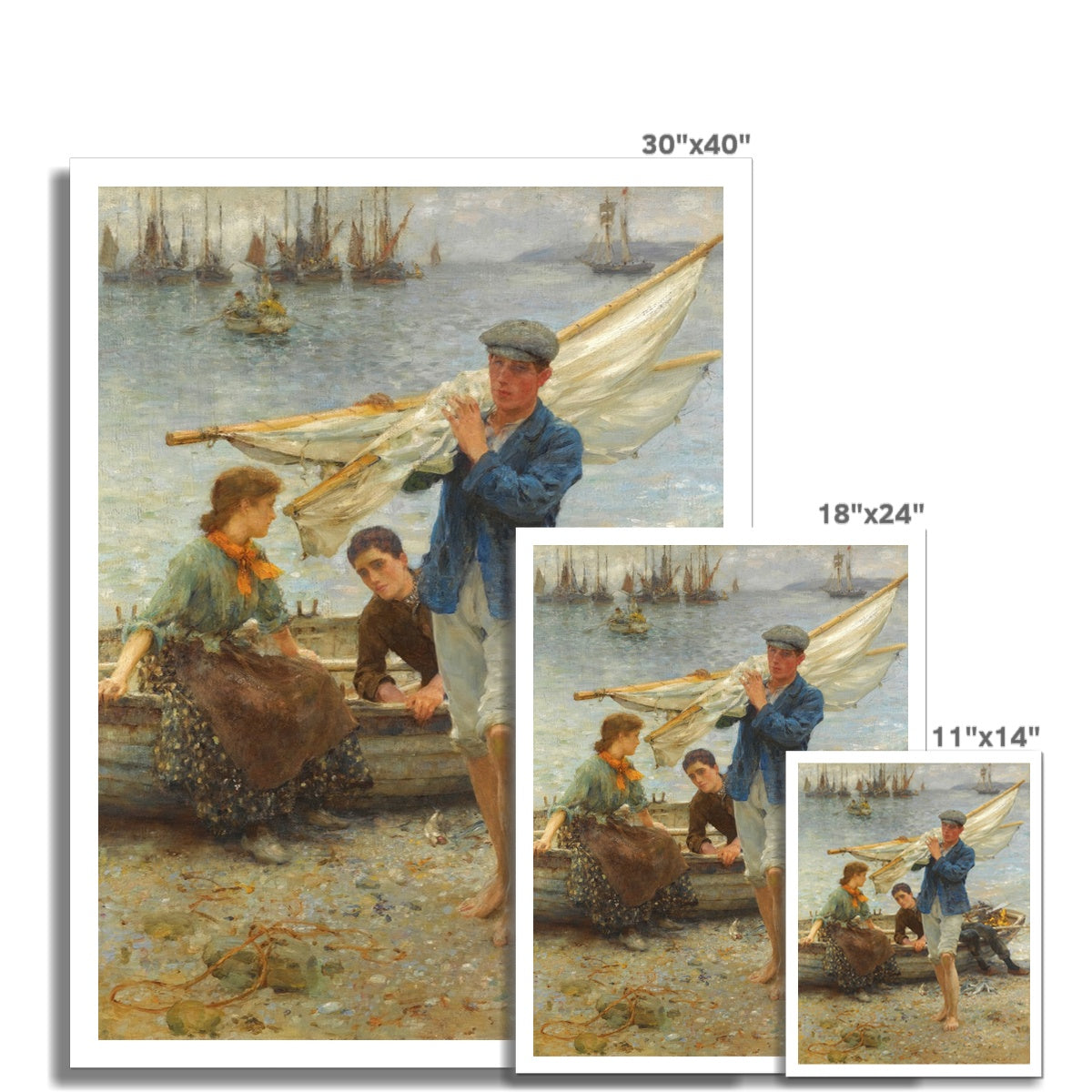 Henry Scott Tuke Open Edition Art Print. Return from Fishing. Art Gallery Historic Art